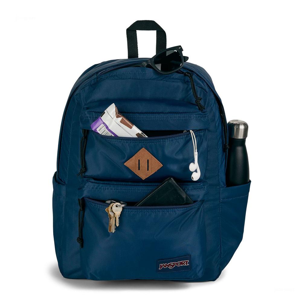 Sac à Dos Scolaire JanSport Double Break Bleu Marine | QLI-11878838